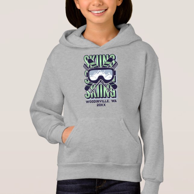 Anpassningsbar Ski-hoppplats, platsdatum Namn T Shirt (Framsida)