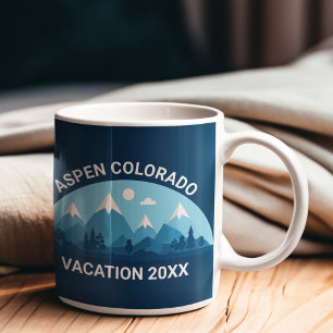 Anpassningsbar Ski Town Colorado City Mountain Kaffemugg