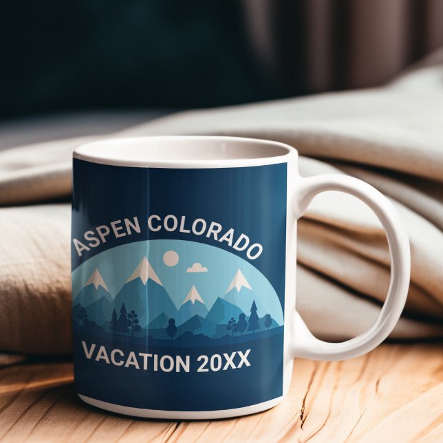 Anpassningsbar Ski Town Colorado City Mountain Kaffemugg (Skapare uppladdad)