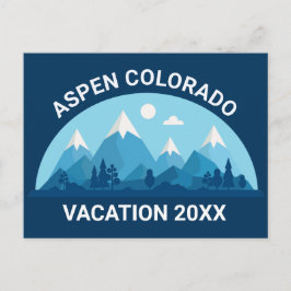 Anpassningsbar Ski Town Colorado City Mountain Vac Vykort