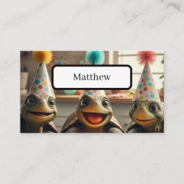 Anpassningsbar, sköldpadda med födelsedagskalas oc placeringskort