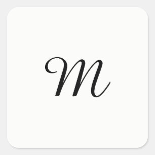 ANPASSNINGSBAR SKRÄDDARSY MONOGRAMMALLEN FYRKANTIGT KLISTERMÄRKE
