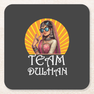 Anpassningsbar Skriv ut Desi Bröllop Shaadi Vibes Underlägg Papper Kvadrat