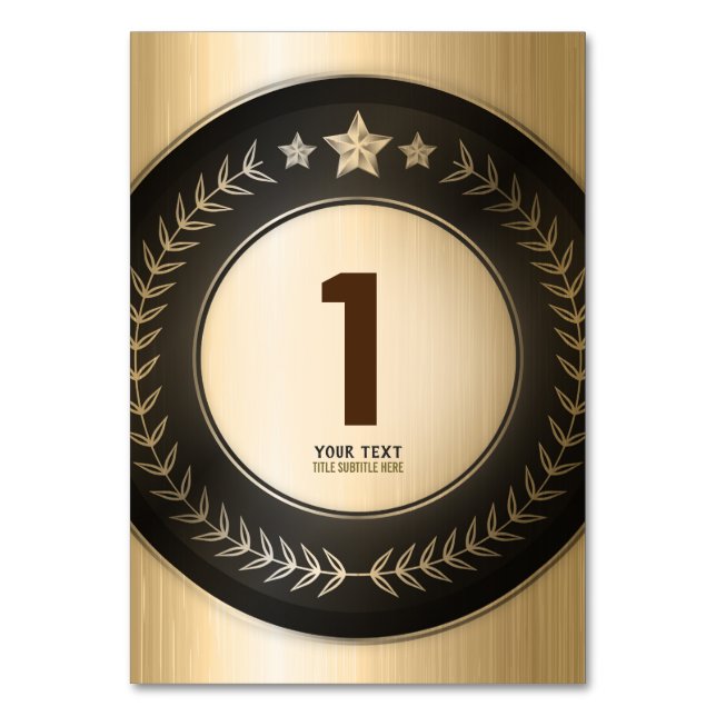 ANPASSNINGSBAR SKRIV UT DIY guld Bordsnummer EDITA (Framsidan)