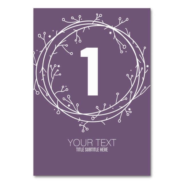 ANPASSNINGSBAR SKRIV UT DIY Organic Bordsnummer ED (Framsidan)