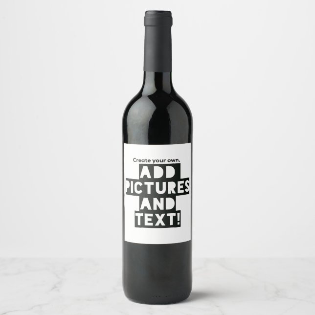 Anpassningsbar Skriv ut VIN FLASKA Stick på ETIKET Vinflaska Etikett (Framsida)
