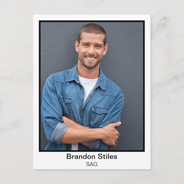 Anpassningsbar Skriv ut vykort för skådespelare (Framsida)