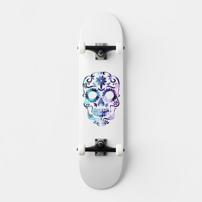 Anpassningsbar Skull Mini Skateboard Bräda 18,5 Cm (Framsida)