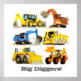 Anpassningsbar Slogan Big Diggers Construction Las Poster