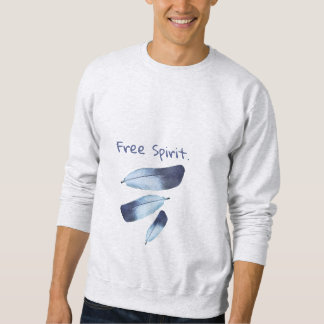 Anpassningsbar Slogan Tribal Blue Feathers with De Lång Ärmad Tröja