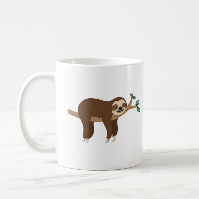 Anpassningsbar Sloth Memages lustigt Sloth Jokes Kaffemugg (Vänster)