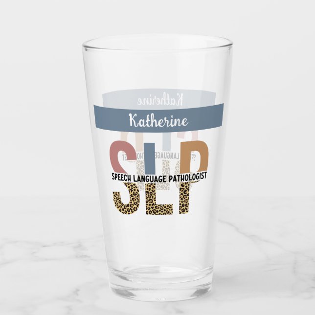 Anpassningsbar SLP Tal Patholog Leopard Skriv ut Glaskopp (Framsida)
