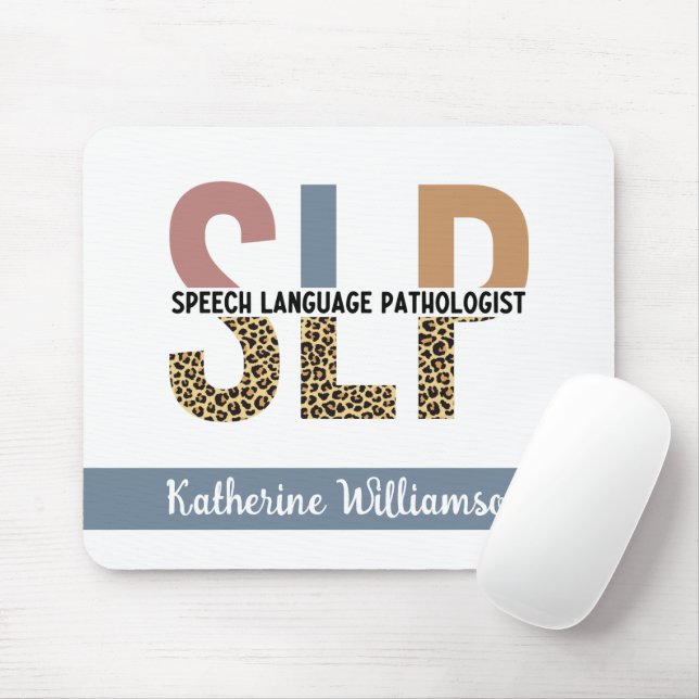 Anpassningsbar SLP Tal Patholog Leopard Skriv ut Musmatta (Med mus)