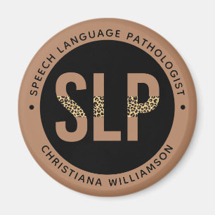 Anpassningsbar SLP Tal Patholog Leopard-utskrifter Magnet