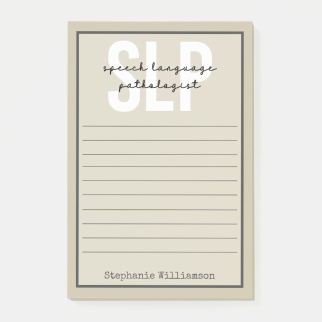 Anpassningsbar SLP Tal-patolog Tal-terapi Post-it Block (Framsida)