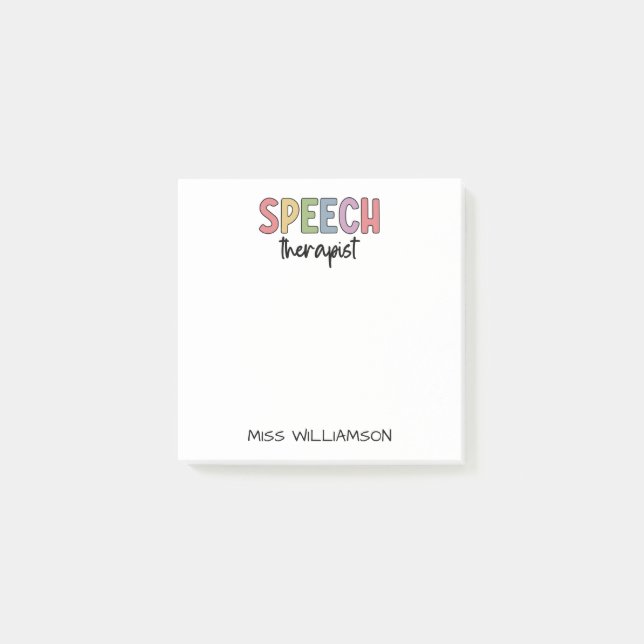 Anpassningsbar SLP Tal-patolog Tal-terapi Post-it Block (Framsida)