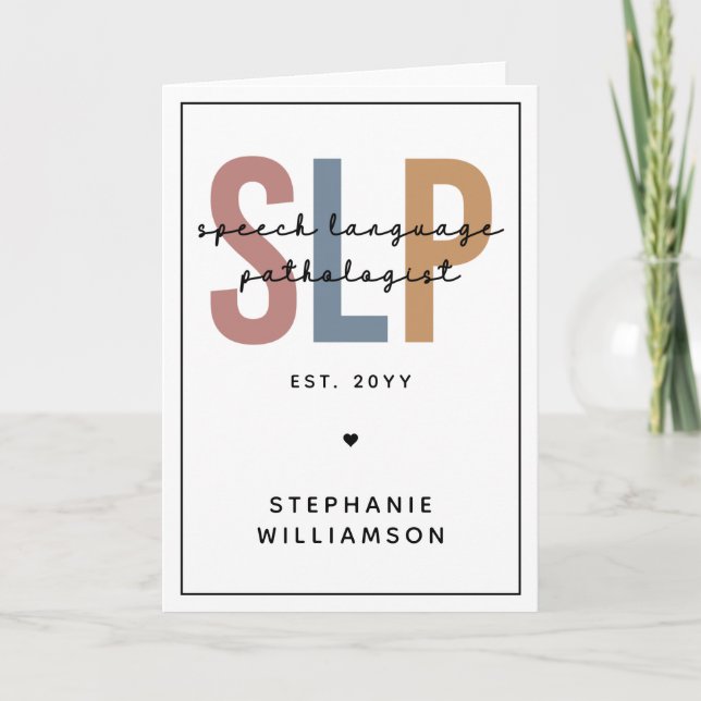 Anpassningsbar SLP Tal språkpatolog Kort (Framsida)