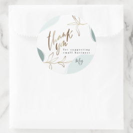 Anpassningsbar Small Business Mint & Moss Tack Runt Klistermärke