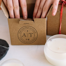 Anpassningsbar Small Business Monogram med Social Stämpel