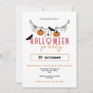 Anpassningsbar Small Business Office Party Hallowe Inbjudningar