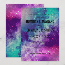 Anpassningsbar Smokey Galaxy Rehearsal Middag Inbjudningar