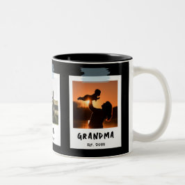 Anpassningsbar Snapshot Stil Mors dag Grandma Gift Två-Tonad Mugg
