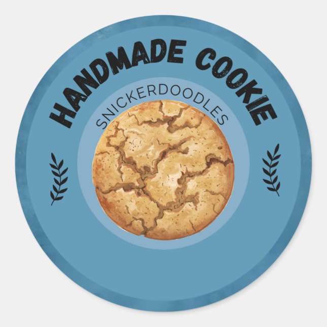 Anpassningsbar Snickerdoodle Cookie-etiketter Runt Klistermärke (Framsida)