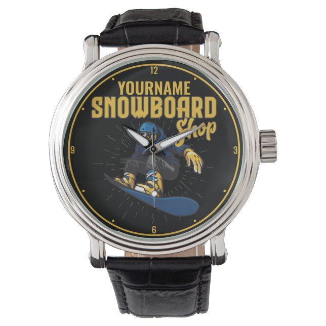 Anpassningsbar Snö Boarder Snowboarding Shop Big L Armbandsur (Framsida)