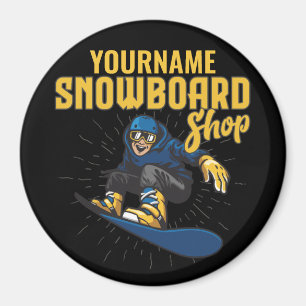 Anpassningsbar Snö Boarder Snowboarding Shop Big L Magnet