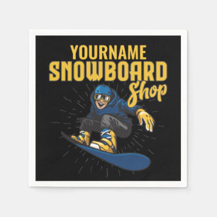 Anpassningsbar Snö Boarder Snowboarding Shop Big L Pappersservett