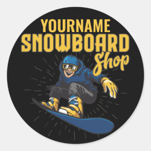 Anpassningsbar Snö Boarder Snowboarding Shop Big L Runt Klistermärke
