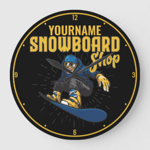Anpassningsbar Snö Boarder Snowboarding Shop Big L Stor Klocka