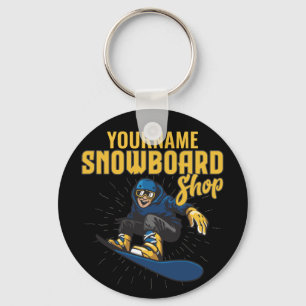 Anpassningsbar Snö Boarder Snowboarding Shop Big Nyckelring