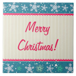 Anpassningsbar Snöflingor och Presenter Kakelplatta