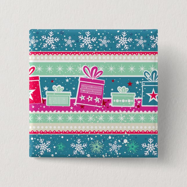 Anpassningsbar Snöflingor och Presenter Knapp (Framsida)