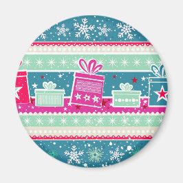 Anpassningsbar Snöflingor och Presenter Magnet