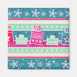 Anpassningsbar Snöflingor och Presenter Magnet