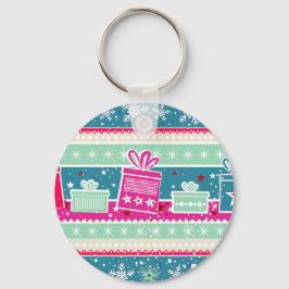 Anpassningsbar Snöflingor och Presenter Nyckelring