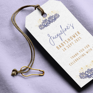 Anpassningsbar Snögubbe lila Babydusch Presentetikett