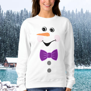 Anpassningsbar Snögubbe Lila Bowtie Black Buffalo  T Shirt