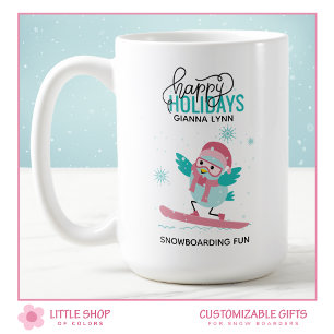 Anpassningsbar Snowboard Bluebird Jul Kaffemugg