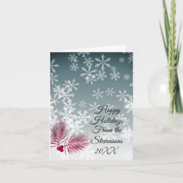 Anpassningsbar Snowflake-jul Anteckningskort