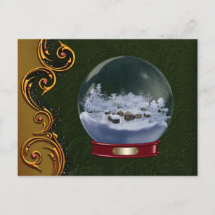 Anpassningsbar Snowglobe julkort Helg Vykort