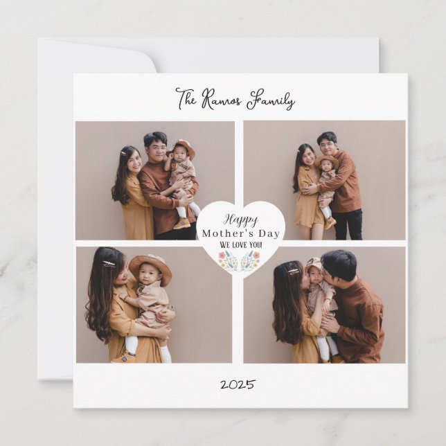Anpassningsbar snygg mormorsdags fotohälsning julkort (Framsida)