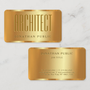 Anpassningsbar Snyggt Glam Guld Architect Template Visitkort