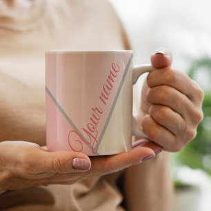 anpassningsbar Snyggt rosa monokrome Colorblock mö Kaffemugg