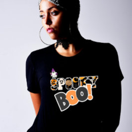 Anpassningsbar Snyggt Spooky Boo Halloween T Shirt