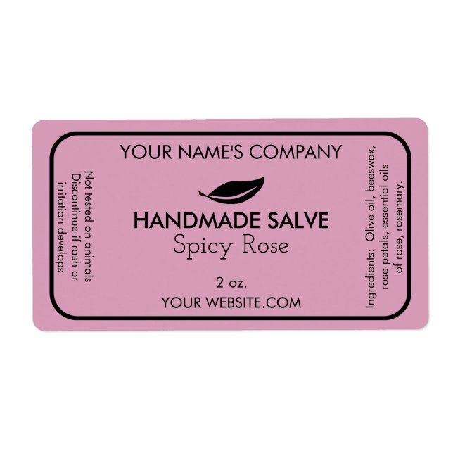 Anpassningsbar Soap eller Salve Labels Modern Löv  Fraktsedel (Framsidan)