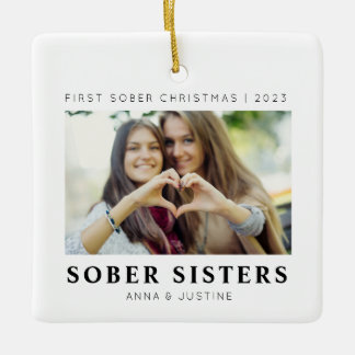 Anpassningsbar sober Sisters Best Friends Julafton Julgransprydnad Keramik
