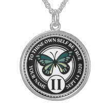 Anpassningsbar Sobriety Medallion with Butterfly